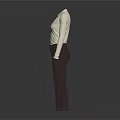 White Collared Long Sleeve Top With Dark Brown Flared Pants Outfit