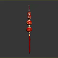 Chinese Style Furniture Adorned With Red Hanging Lanterns And Gold Tassels