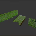Natural Wood And Stone Architectural Decorative Components With Stone Walls And Wooden Structures