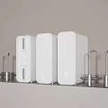 Sleek White Modern Kitchen Appliances With Compact Design And Chrome Faucets