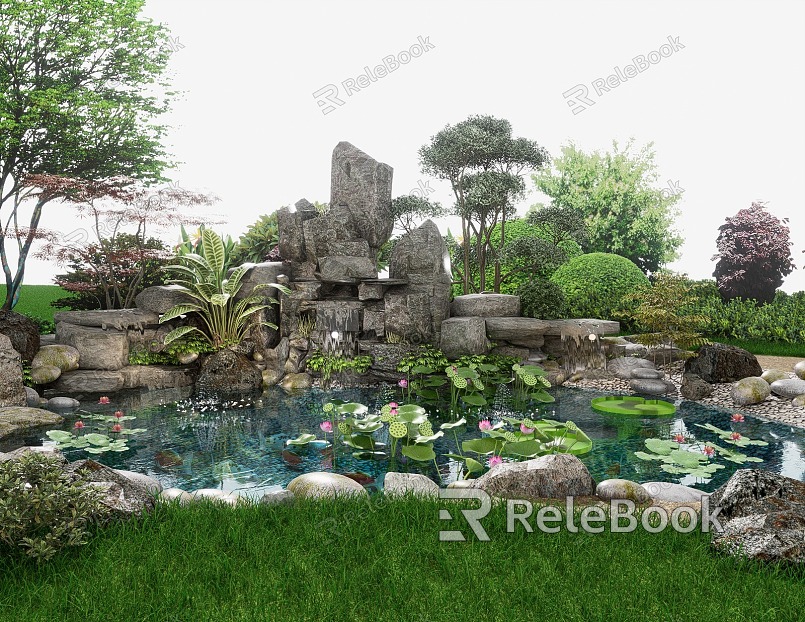 New Chinese-style rockery waterscape fishpond courtyard rockery flowing water model