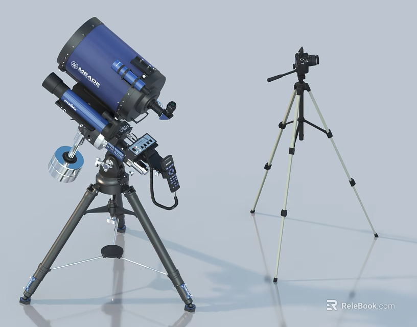 Durable Commercial Equipment Featuring Telescope And Tripod Stand For Professional Observation 3d model 
