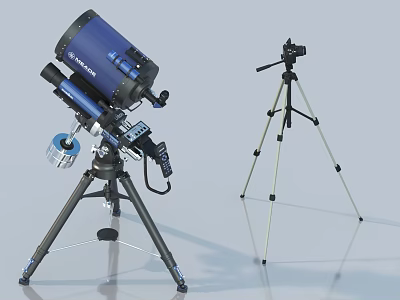 Durable Commercial Equipment Featuring Telescope And Tripod Stand For Professional Observation 3d model