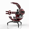 Red Mechanical Gaming Seat With Ergonomic Design And Circular Armrests