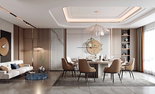 Modern Room Restaurant Room 3d model