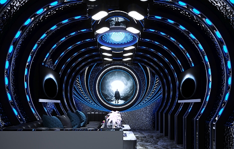 KTV party KTV party k science fiction KTV science and technology sense KTV private room design 3d model