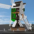Decorative Windmill Model For Home Decor With Rotating Blades And Stable Base Design 3d model
