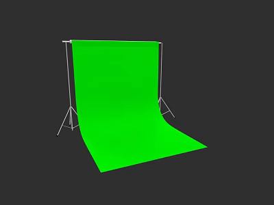 Green Portable Fabric Backdrop With Metal Stand For Photography Studio 3d model
