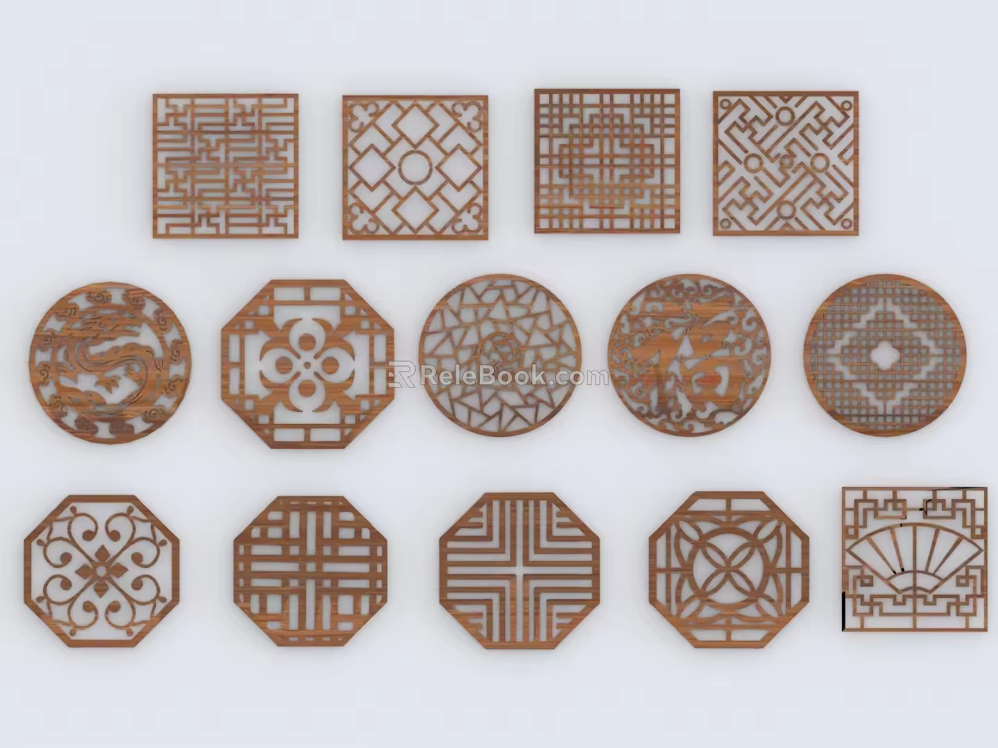 Chinese Style Carved Window Chinese Style Carved Classical Window Flower Window Chinese Style Flower Window Carving 3d model