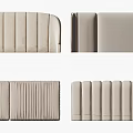 Different Upholstered Backrest Designs With Vertical Stitches And Fabric Details