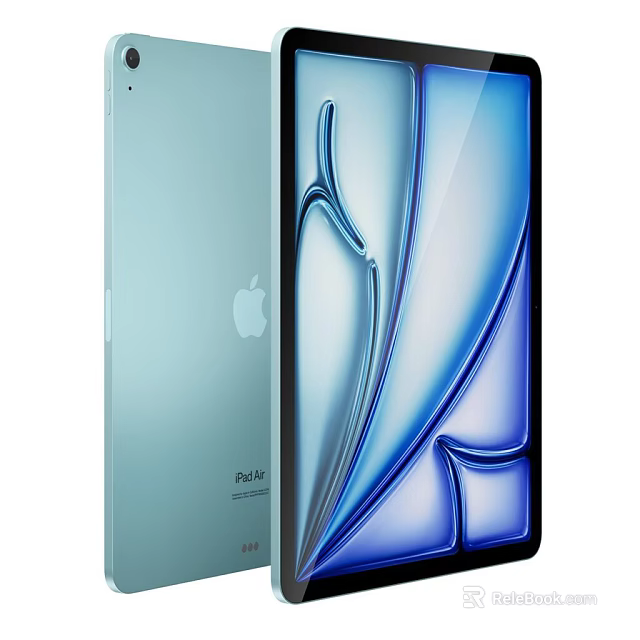 Apple iPad Modern Slim Tablet With Blue Abstract Screen Design 3d model 