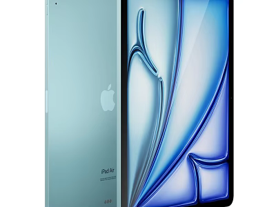 Apple iPad Modern Slim Tablet With Blue Abstract Screen Design 3d model