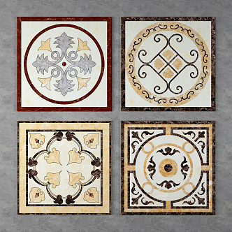 European-style floor tile floor mosaic tile 3d model