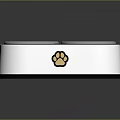 Durable Pet Double Food Bowl With Paw Print And Blue Indicator Light