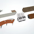 Diverse Outdoor Landscape Seats With Wooden Metal Designs And Garden Elements