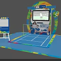 LGST Interactive Zone With TV Screen People Interacting Game Net And Display Board 3d model