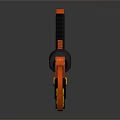 Orange Pipe Wrench Hardware Tool With Black Grip And Solid Construction Design 3d model