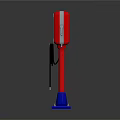 Red Charging Station With Display Screen Blue Base And Black Cable