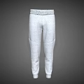 Gray Casual Sweatpants With Elastic Waistband And Cuffed Ankles Design
