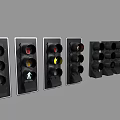 Multiple Traffic Light Signals With Red Yellow Green Lights And Arrow Indicators