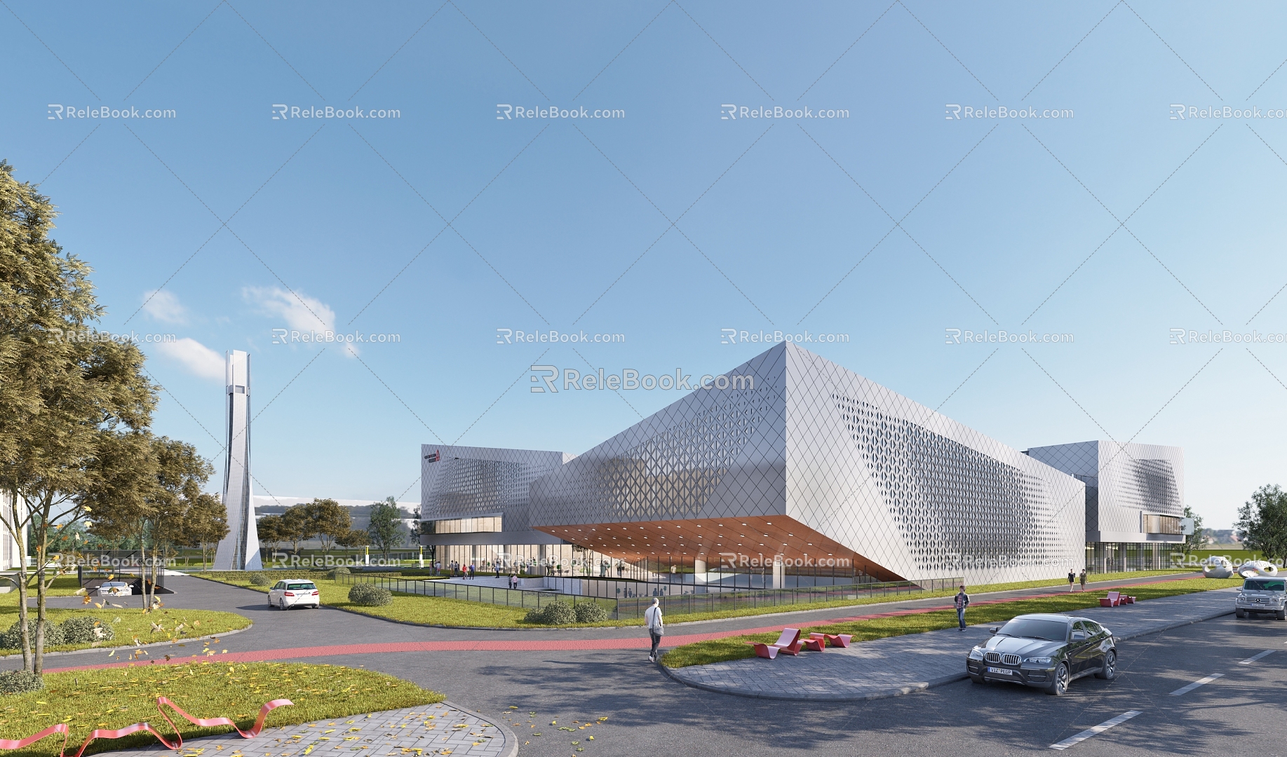 modern building public building 3d model