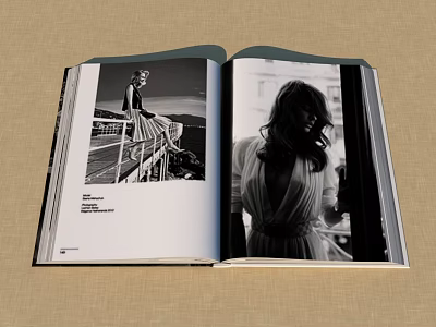 Open Fashion Magazine Editorial With Black And White Women Portraits In Outdoor And Architectural Scenes 3d model