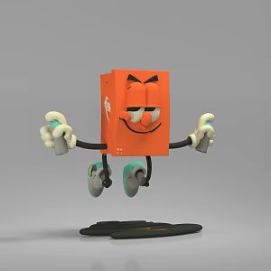 Cartoon Nike Shoe Box Game Role Toy 3d model