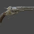Vintage Revolver With Metal Texture Wooden Grip And Old Era Design