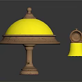 Vintage Table Lamp With Brass Base White Lampshade And Decorative Design