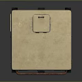 Beige Square Equipment Case With Double Doors Metal Latches And Wheels