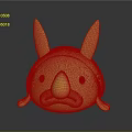 Pink Round Cartoon Character And Creature With Yellow Hat Black Ears Big Nose Design