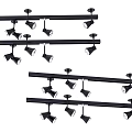 Black Adjustable Track Spotlights Set For Modern Home Ceiling Lighting 3d model