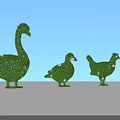 Topiary Bushes Animal Shaped Decorative Garden Shrubs With Small White Flowers