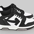 Black And White Classic Sneakers With Lace Up Design And White Rubber Outsole