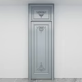 Gray Swing Door With Classical Decorative Patterns For Modern Interior Design 3d model