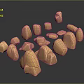 Wood Stone Collection Showcasing Various Shapes Sizes And Textured Light Brown Surfaces On Dark Background