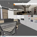Modern Office Interior With Desk Chair Computer Monitor File Cabinets And Potted Plant