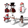 Cute Snowman Decorative Figurines With Various Hats Scarves And Clothes For Home