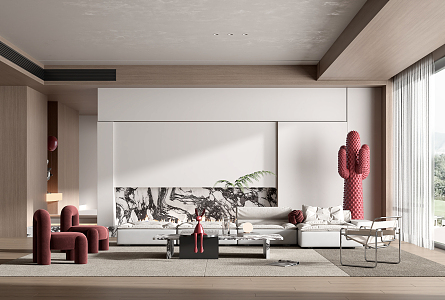 modern living room 3d model