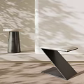 Modern Stools With White Tops Cylindrical And Z Shaped Bases In Minimalist Interior