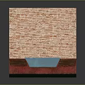 Architectural Model Building With Red Brick Walls Green Awning And Multiple Floor Balconies