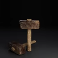 Vintage Metal Head Hammers With Wooden Handles As Essential Hardware Tools