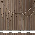 Elegant Modern Chandelier With Arranged Warm Lights On Wooden Wall Interior