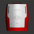 Game Movie Character Red White Design With Blue Glowing Dots And Black Strap Base