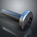 Metal Threaded Bolt Featuring Hexagonal Recessed Head On Dark Reflective Background 3d model