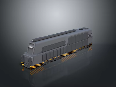 Modern Gray Train Model With Yellow Black Stripes And Sleek Exterior Design 3d model