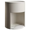 Modern Bedroom Nightstand Design With Sleek Marble Top And Open Storage Shelf