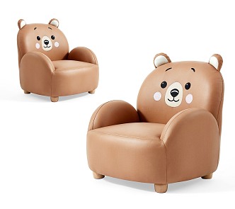 Children's Sofa Solid Wood Lazy Small Sofa Chair Cute Small Stool Cartoon Bear Baby Chair 3d model