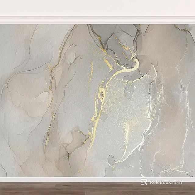 Abstract Gray And Gold Texture Art With Flowing Patterns And Elegant Design 3d model 