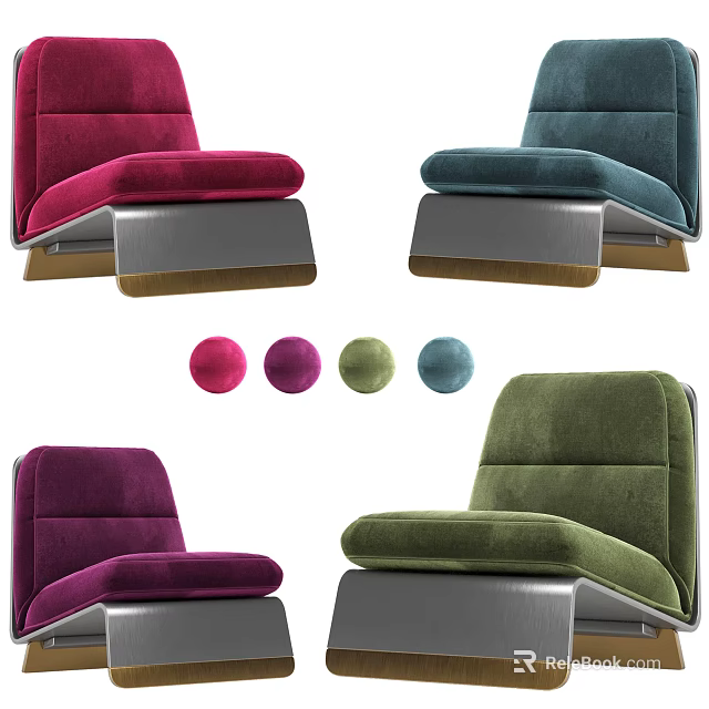 Modern Single Sofa Design With Multiple Colors Cushioned Seat And Sturdy Base 3d model